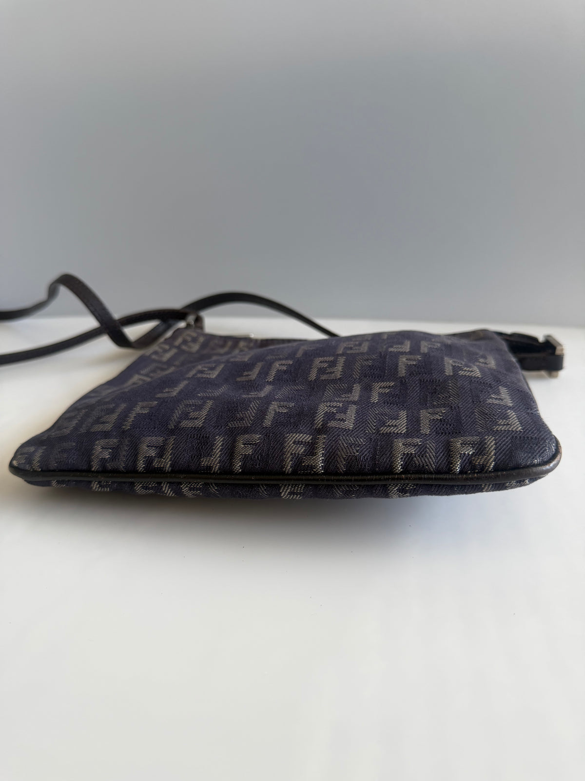Fendi Navy Zucchino Denim Crossbody Bag