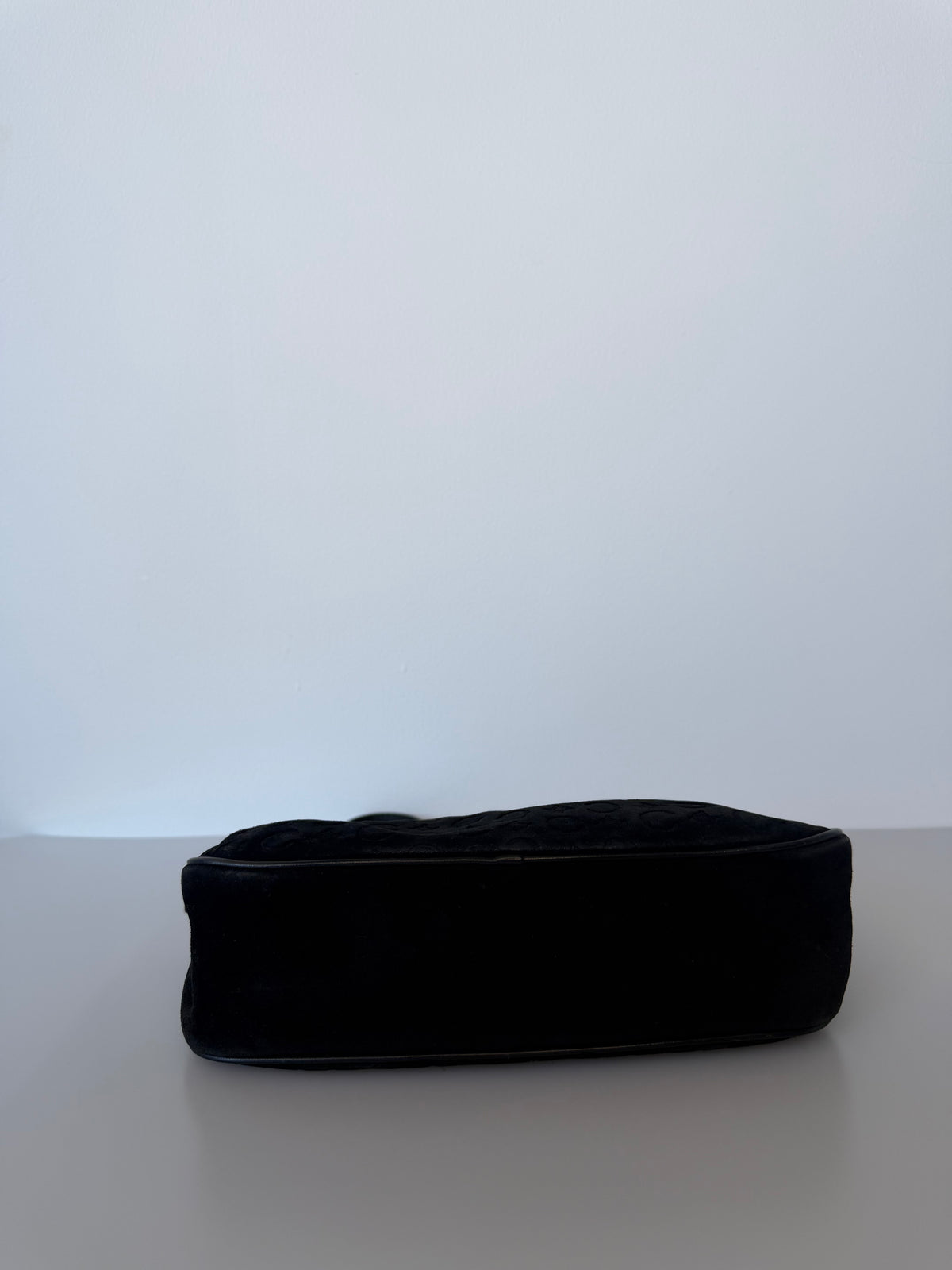 Celine Vintage C Macadam Suede Baguette Bag - Black