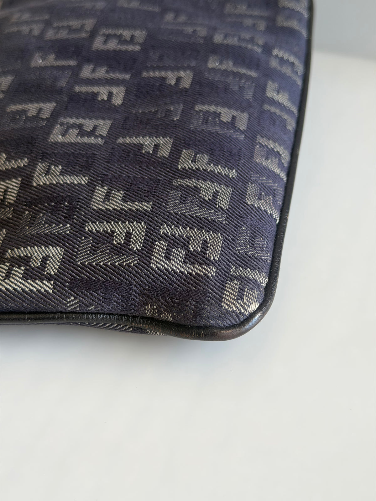 Fendi Navy Zucchino Denim Crossbody Bag