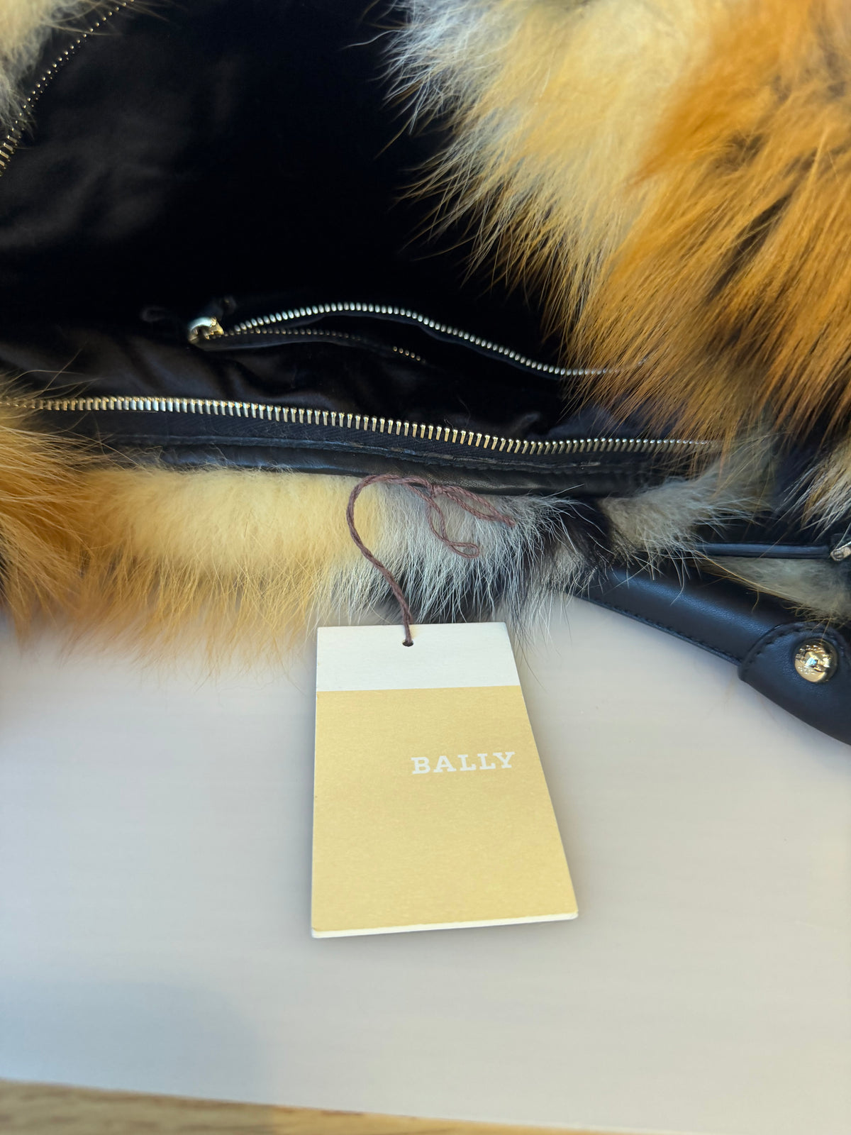 [Very Rare] Bally Brown Fur Tiger Pattern Shoulder Bag