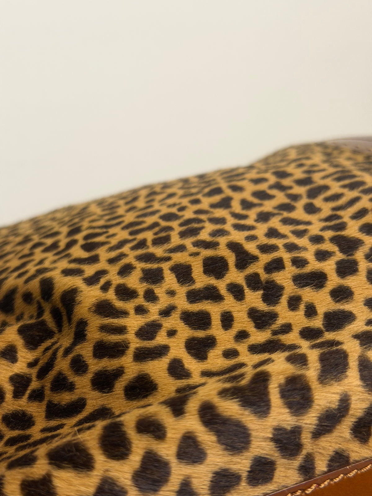 VERY RARE Vintage Celine Leopard Pony Hair Bucket Bag