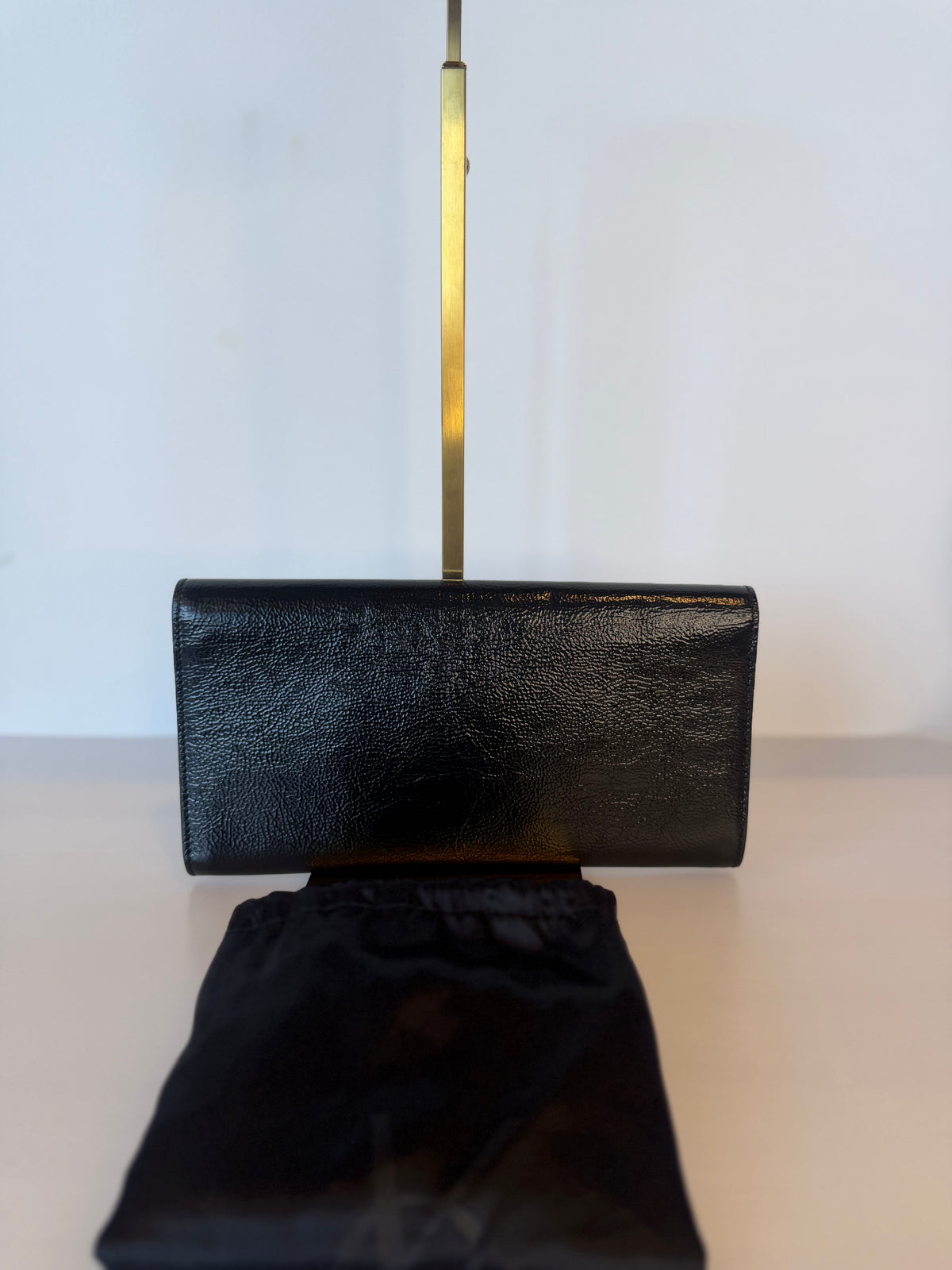 YSL Black Patent Leather Belle De Jour Clutch