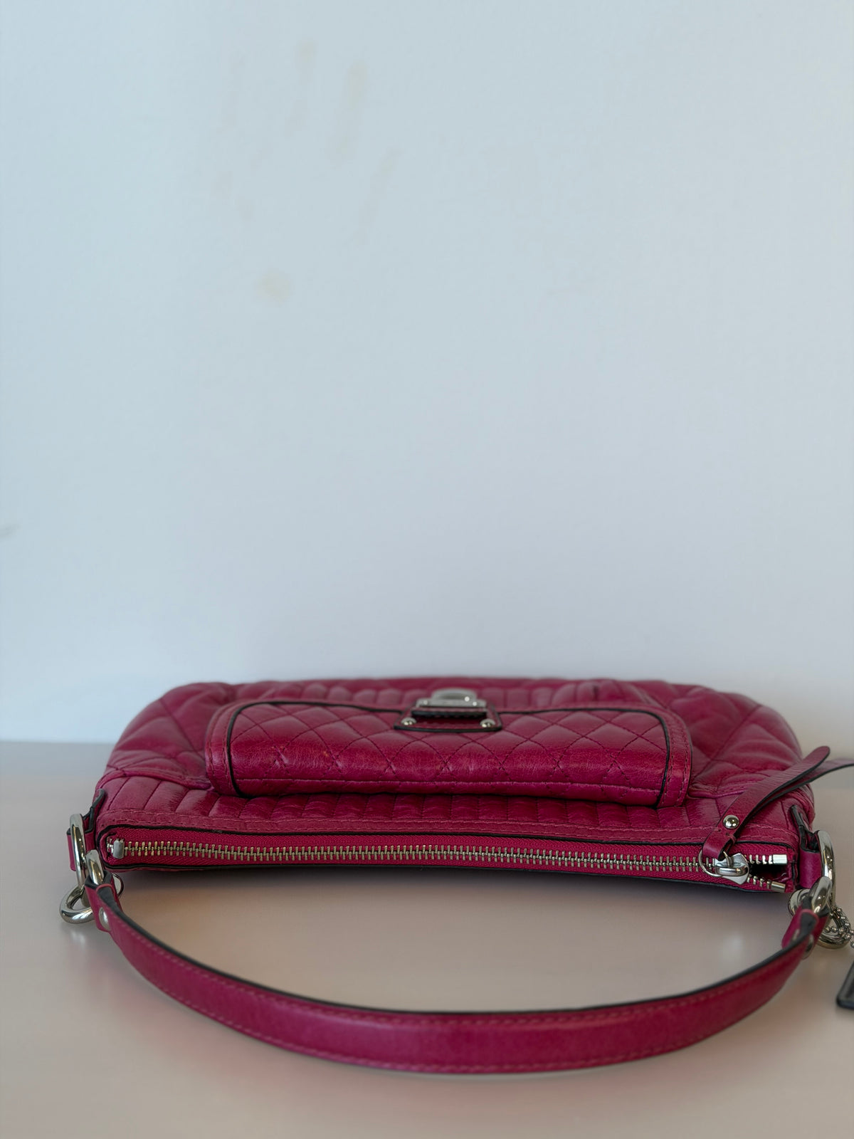 Y2K Coach Poppy Quilted Calfskin Leather 2-Way Bag - Hot Pink