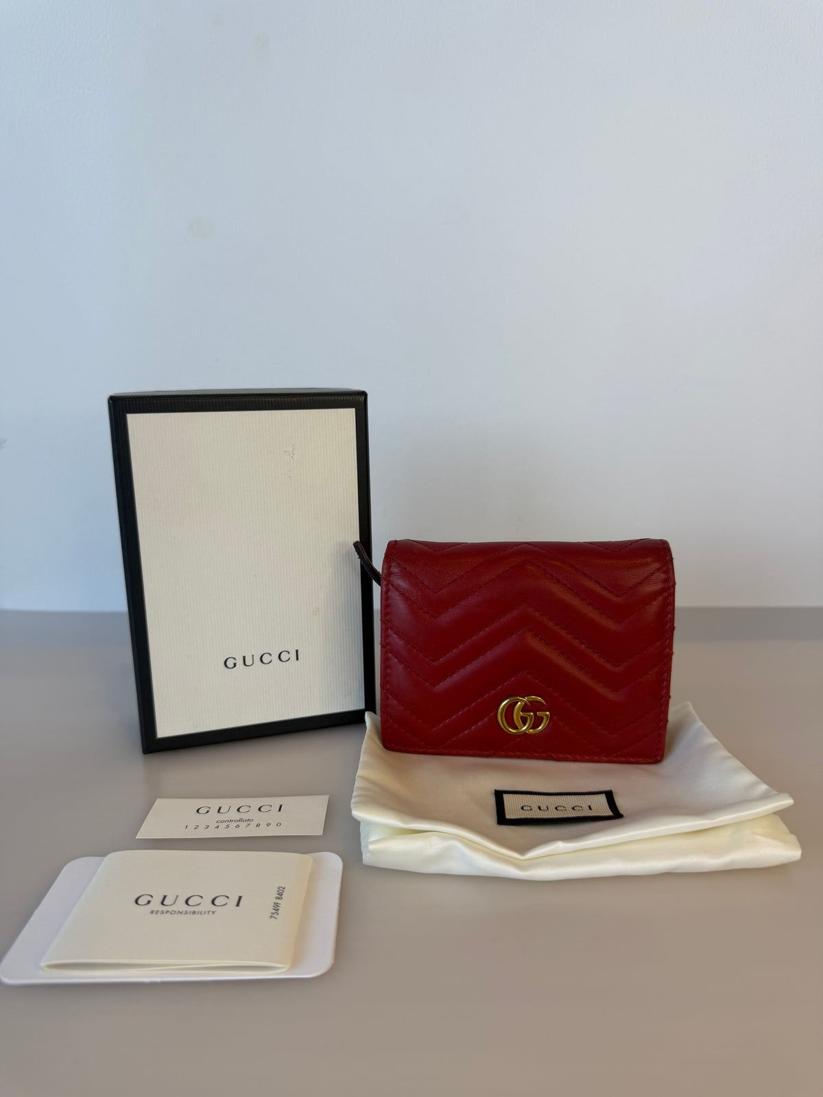 Gucci Marmont Red Lambskin Wallet