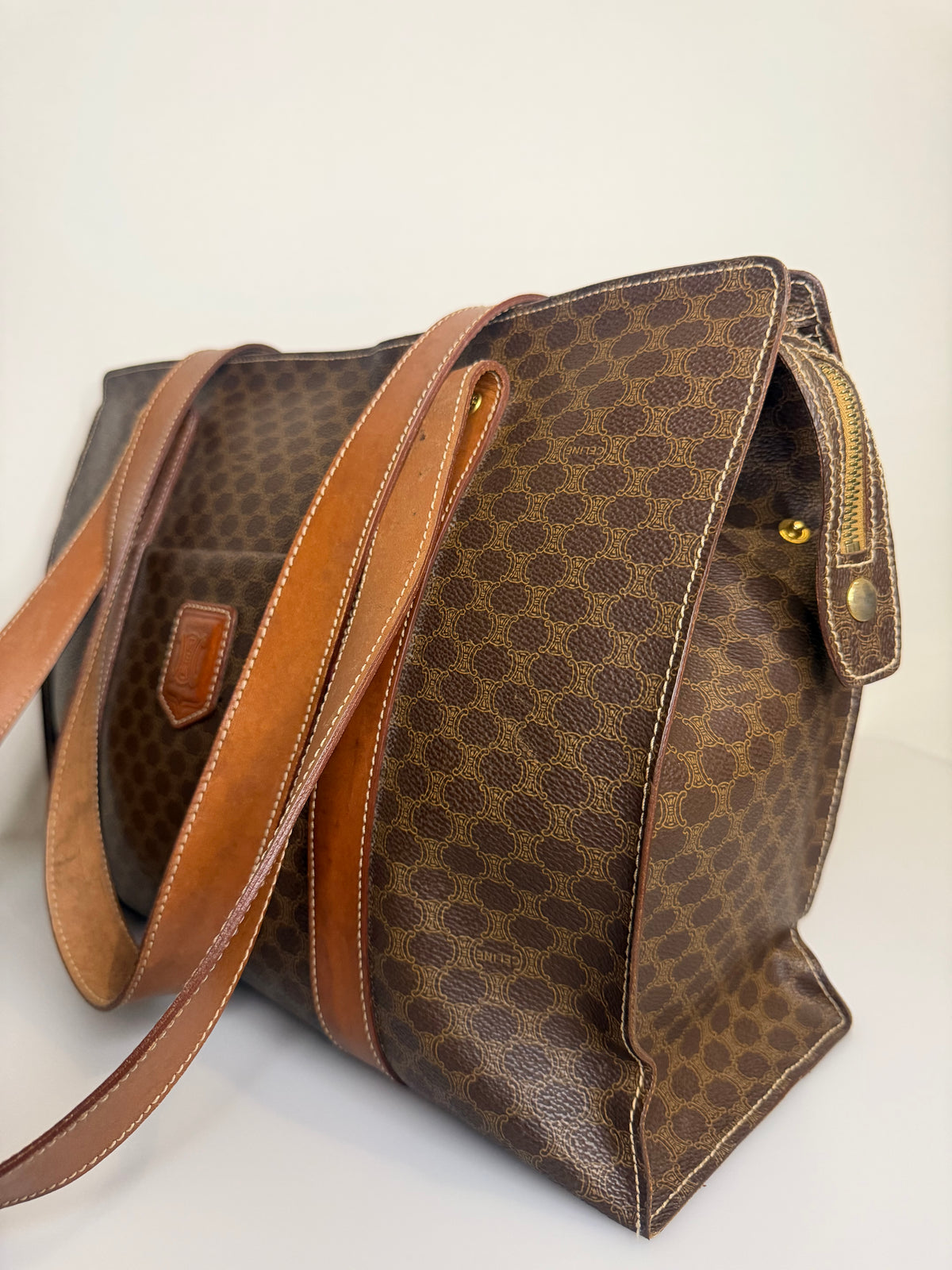 Celine Macadam Vintage Tote - Brown