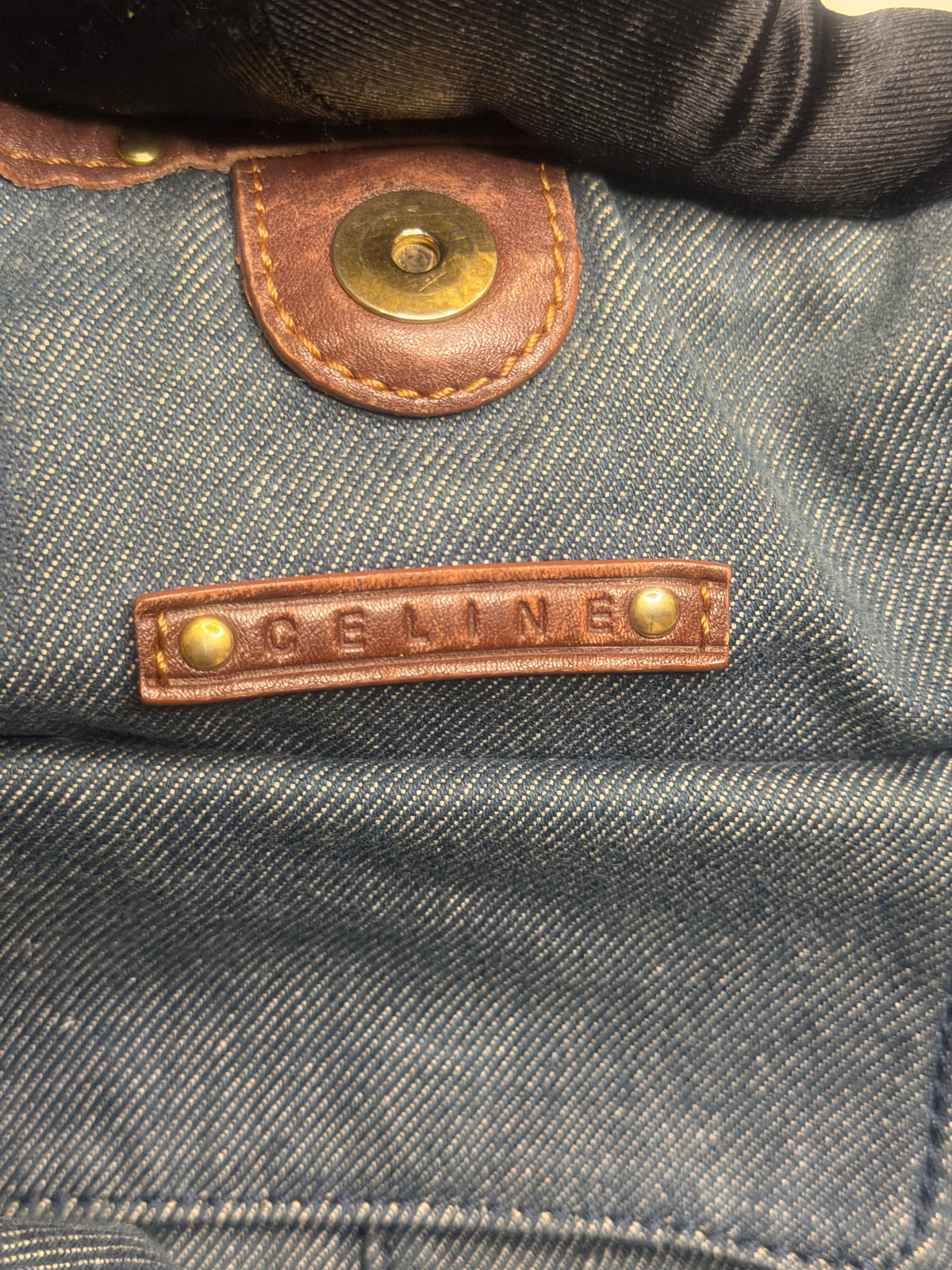 Vintage Celine Denim Macadam Bittersweet Hobo Bag