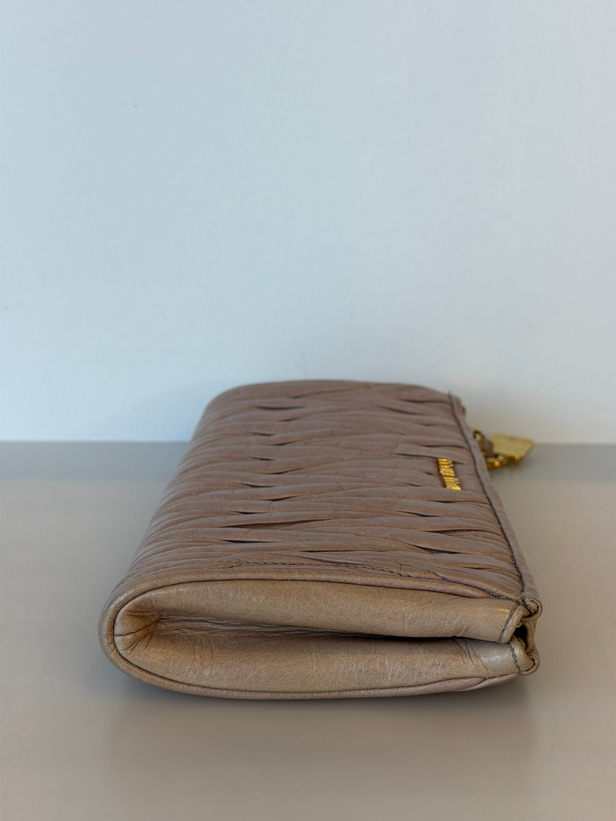 Miu Miu Pink Calfskin Matelasse Clutch