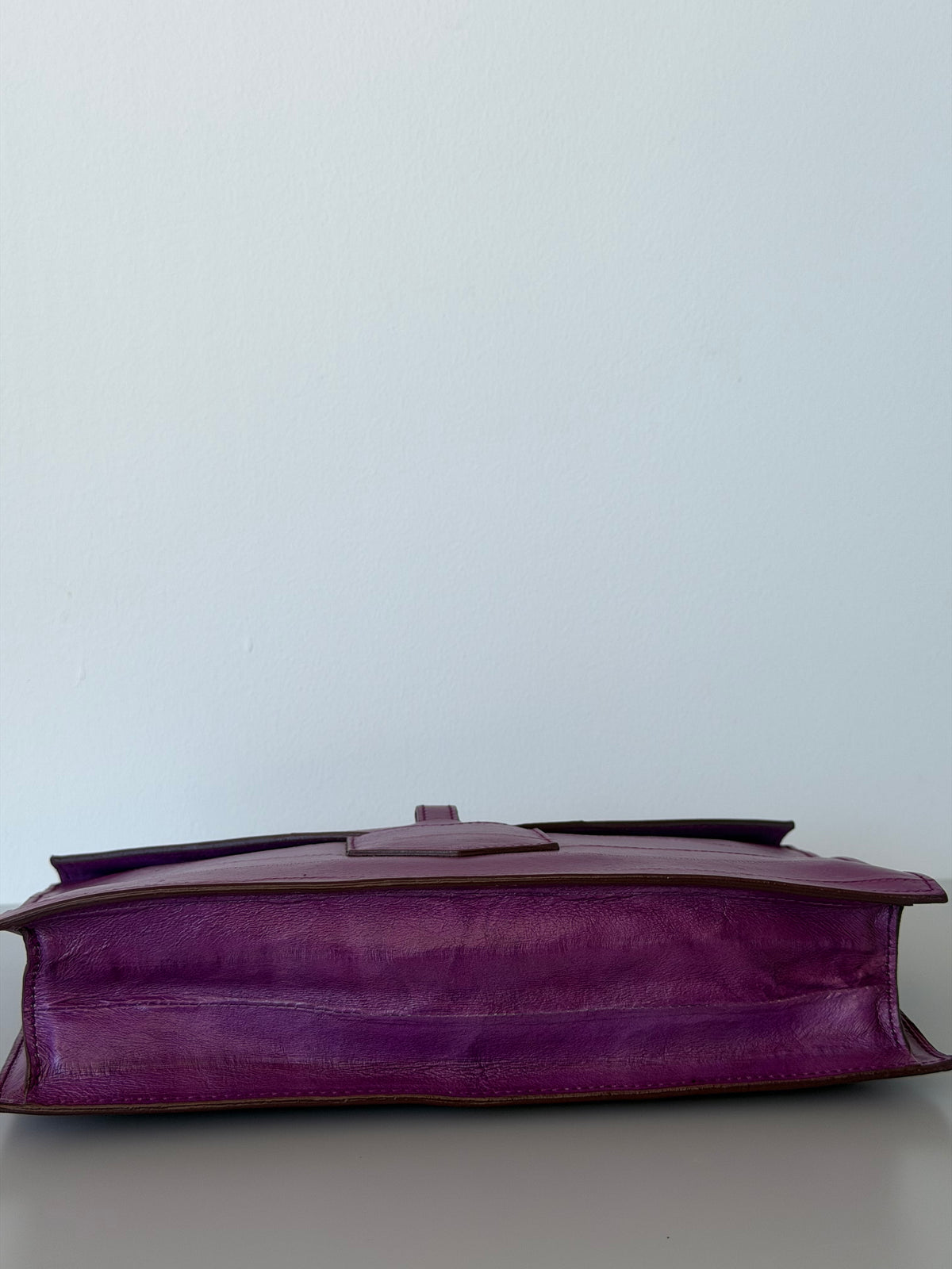 Yves Saint Laurent Vintage Genuine Eel Skin Envelope Flap Clutch - Fuchsia Purple