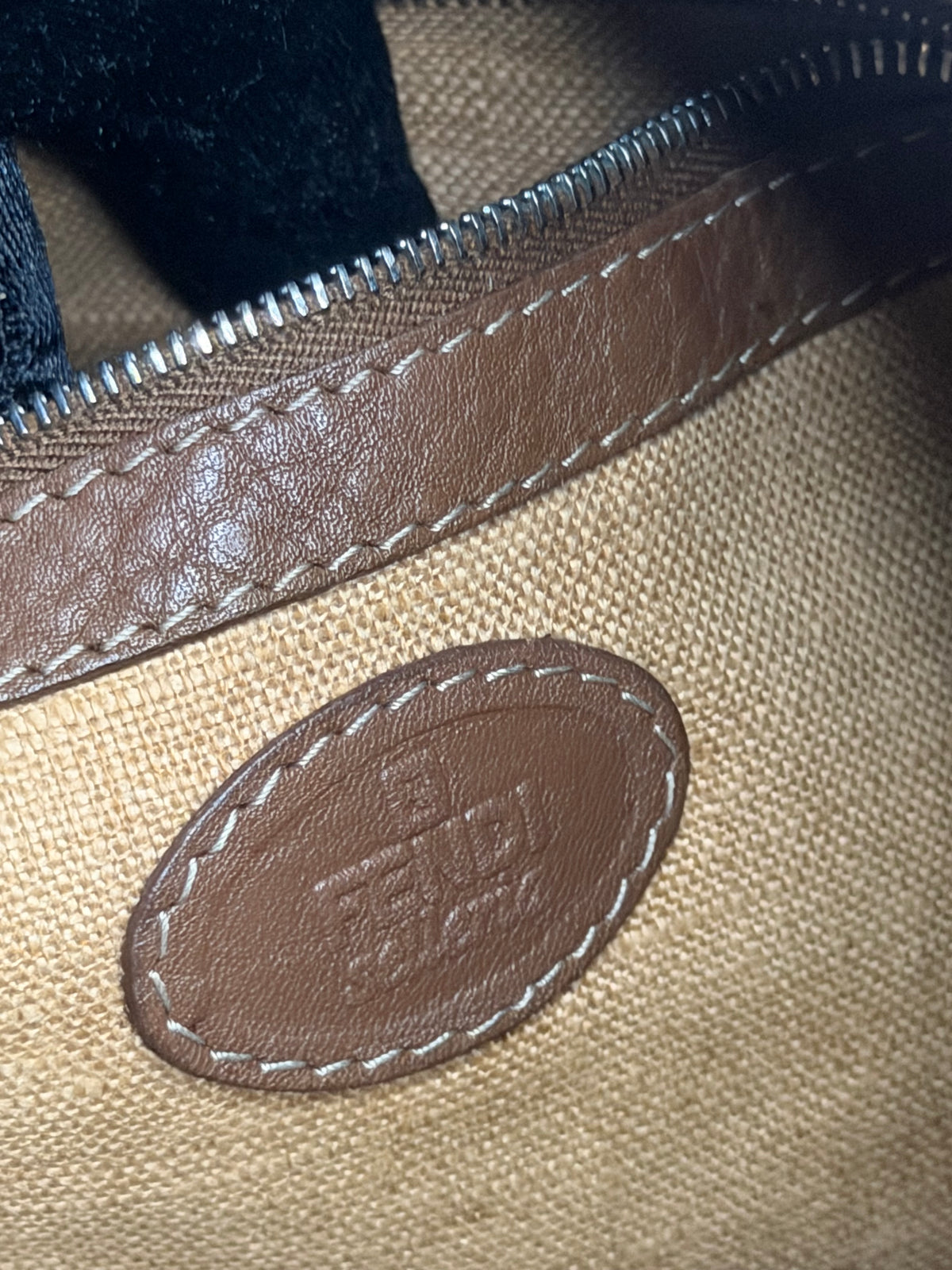 Archival Vintage Fendi Selleria Logo Canvas and Leather Buckle Hobo Bag by Karl Lagerfeld