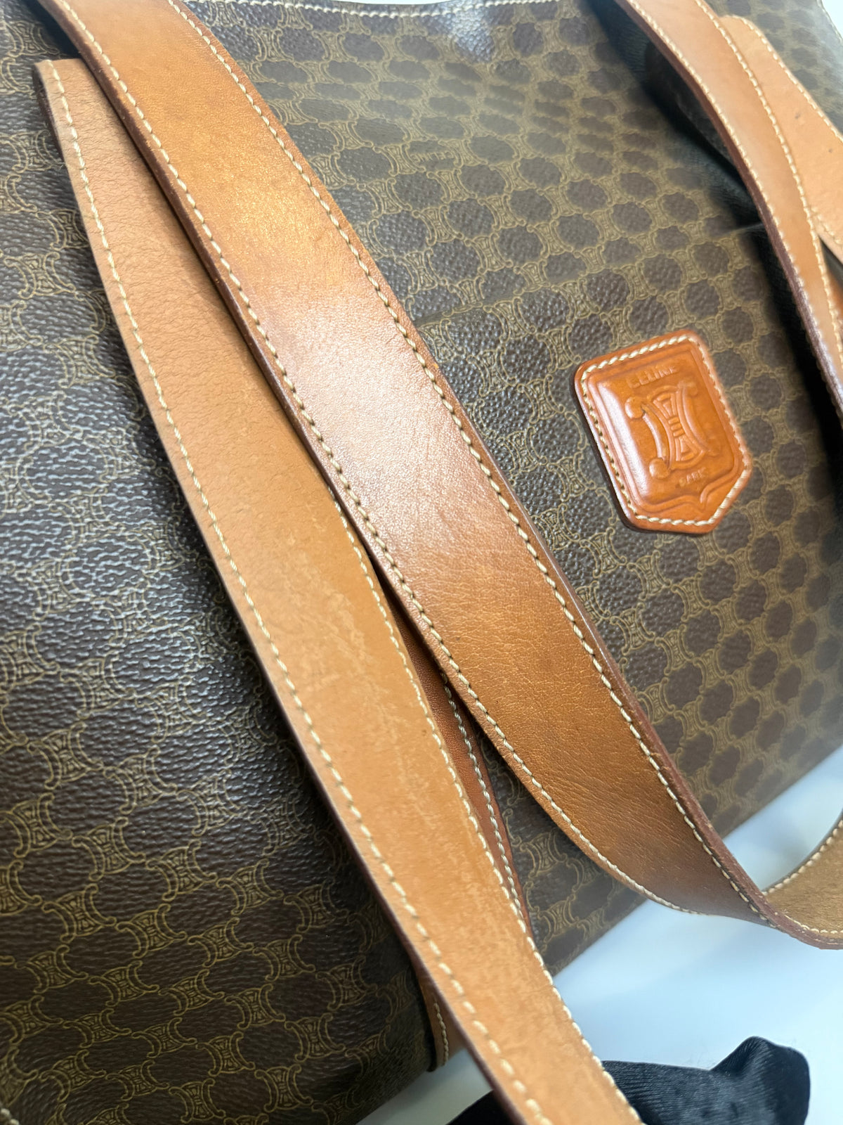 Celine Macadam Vintage Tote - Brown