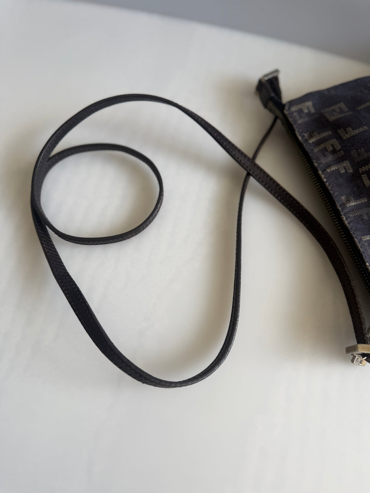 Fendi Navy Zucchino Denim Crossbody Bag