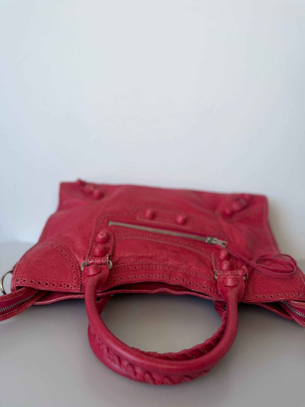 Balenciaga Giant 12 Brogues Covered City Bag - Rose Thulian