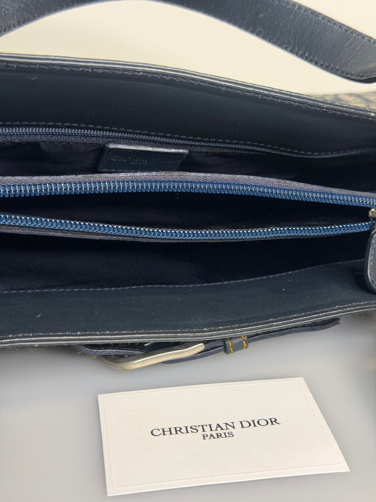Vintage Dior Diorissimo Denim Shoulder Bag — 2001 Collection John Galliano Era
