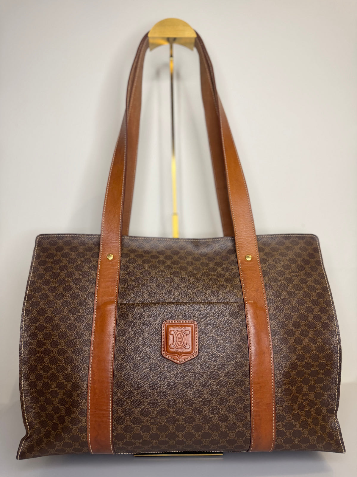 Celine Macadam Vintage Tote - Brown