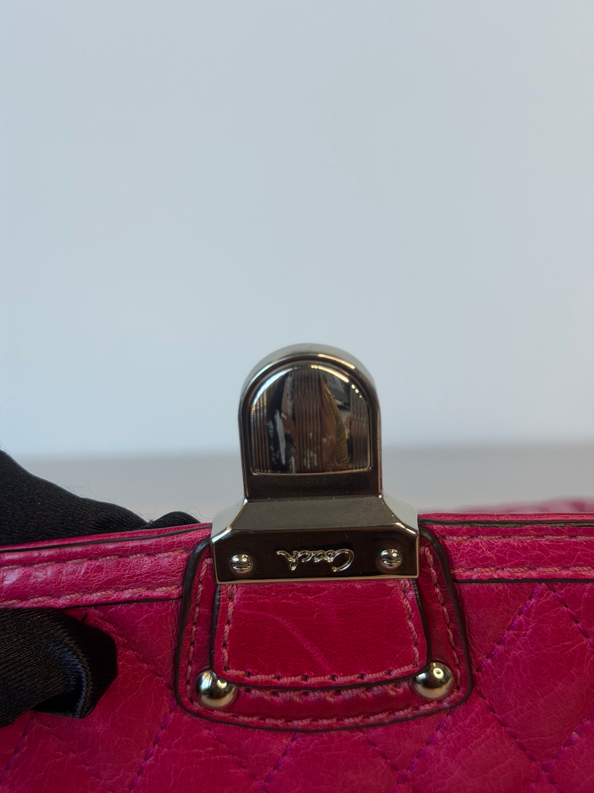 Y2K Coach Poppy Quilted Calfskin Leather 2-Way Bag - Hot Pink