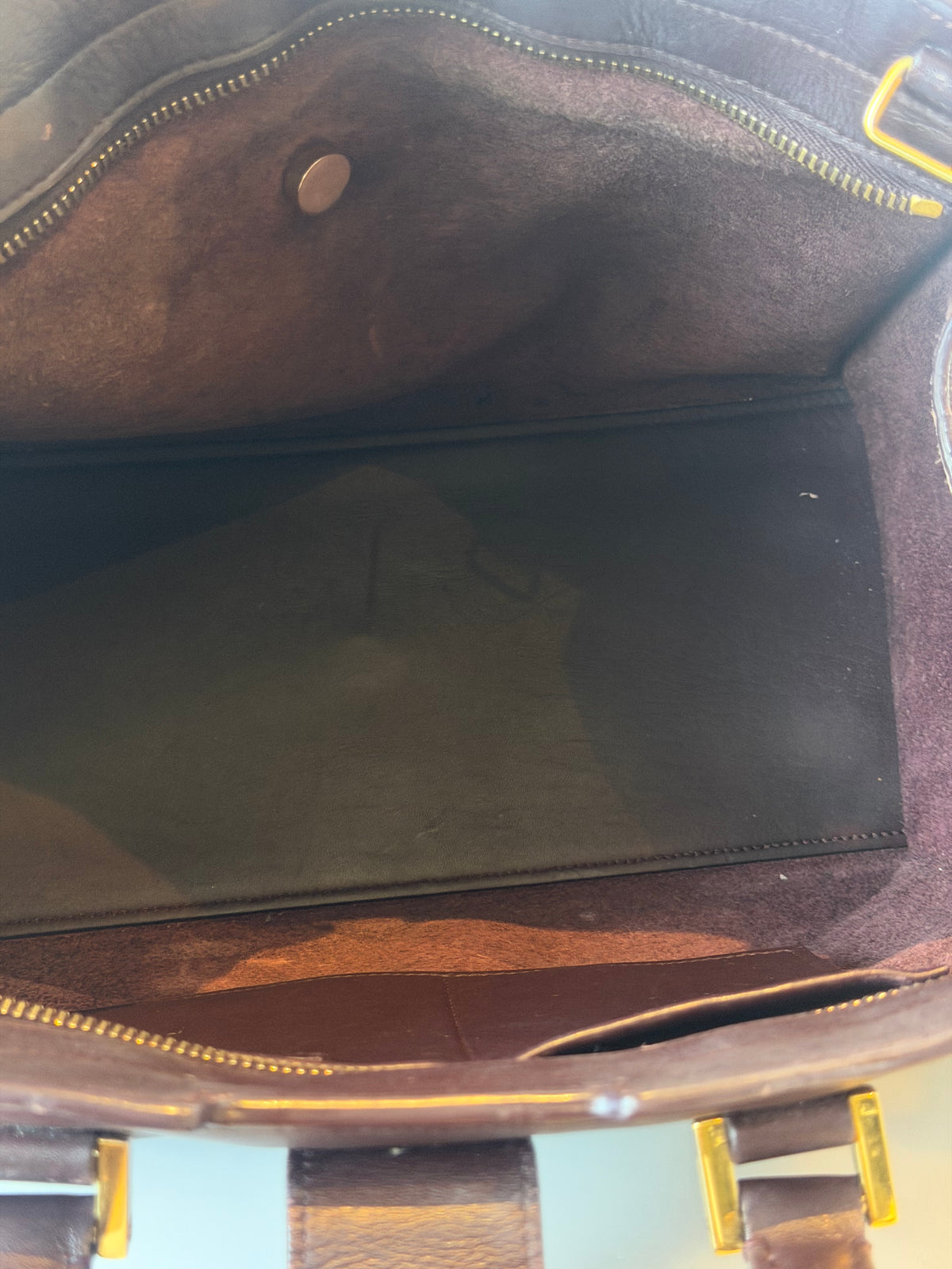 Saint Laurent Burgundy Calfskin Cabas Chyc Handbag
