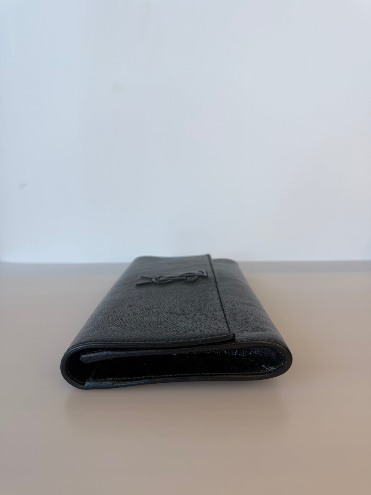 YSL Black Patent Leather Belle De Jour Clutch