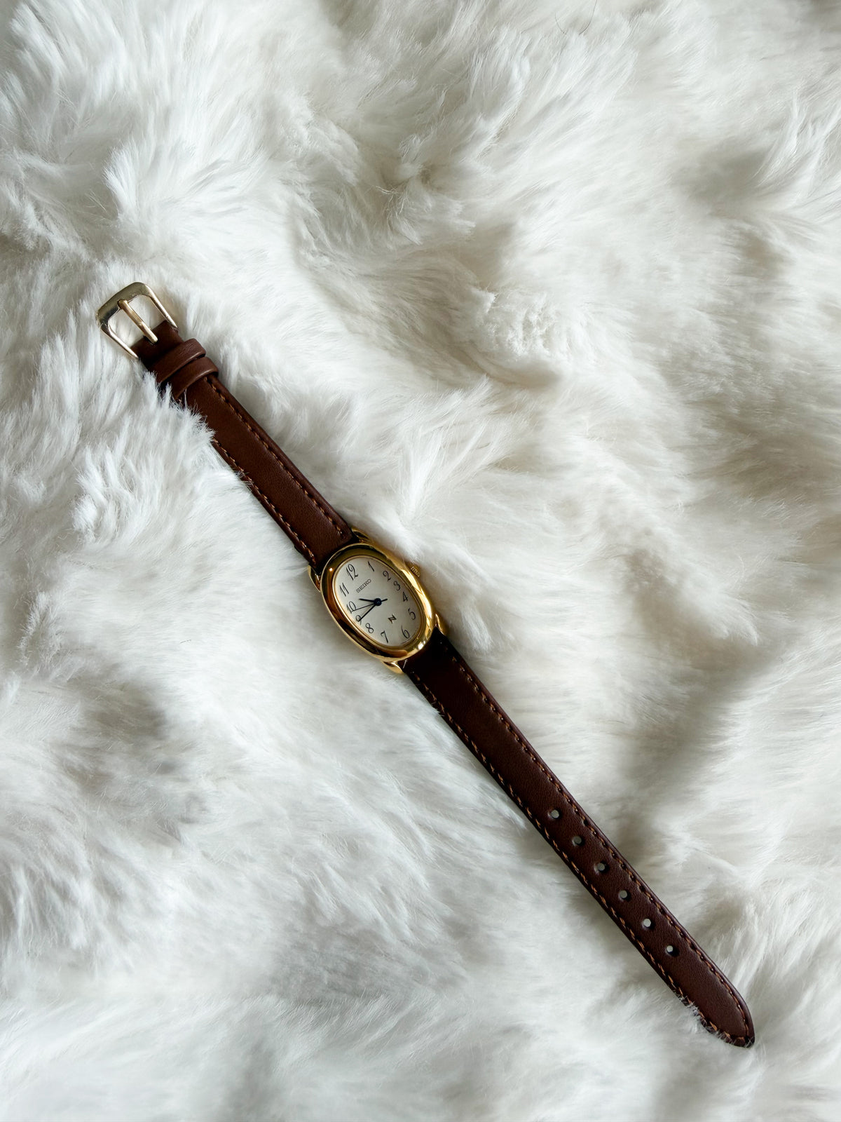 Vintage Seiko “Baignoire” Watch in Brown - Mint Condition