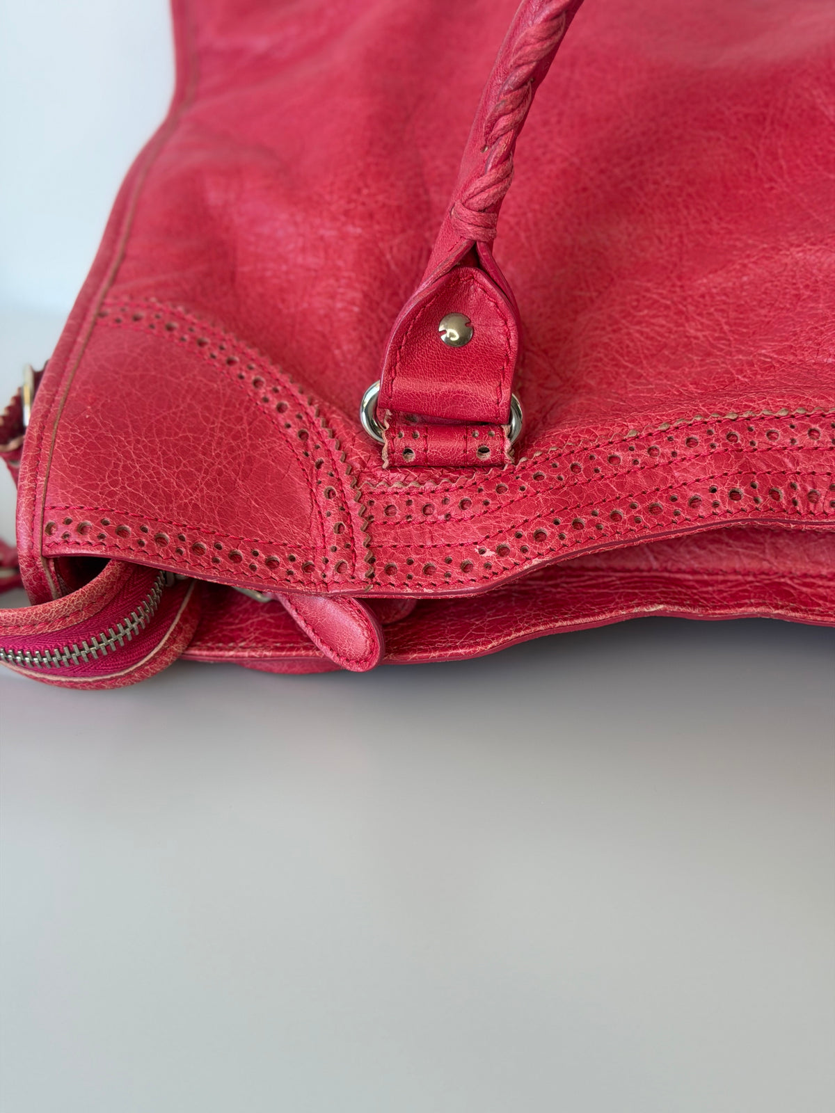 Balenciaga Giant 12 Brogues Covered City Bag - Rose Thulian