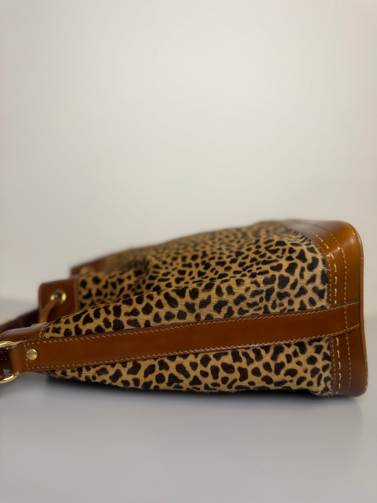 VERY RARE Vintage Celine Leopard Pony Hair Bucket Bag