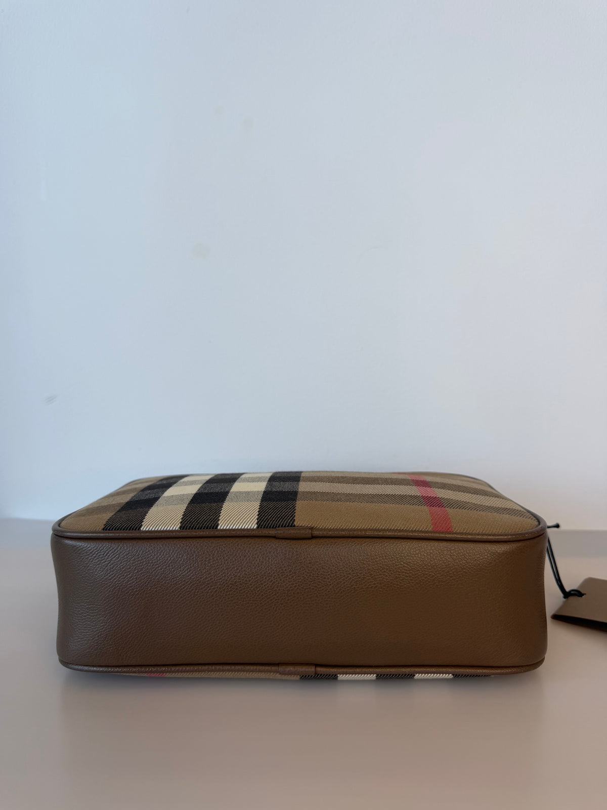 Burberry Vintage Brown Canvas Checked Camera Bag