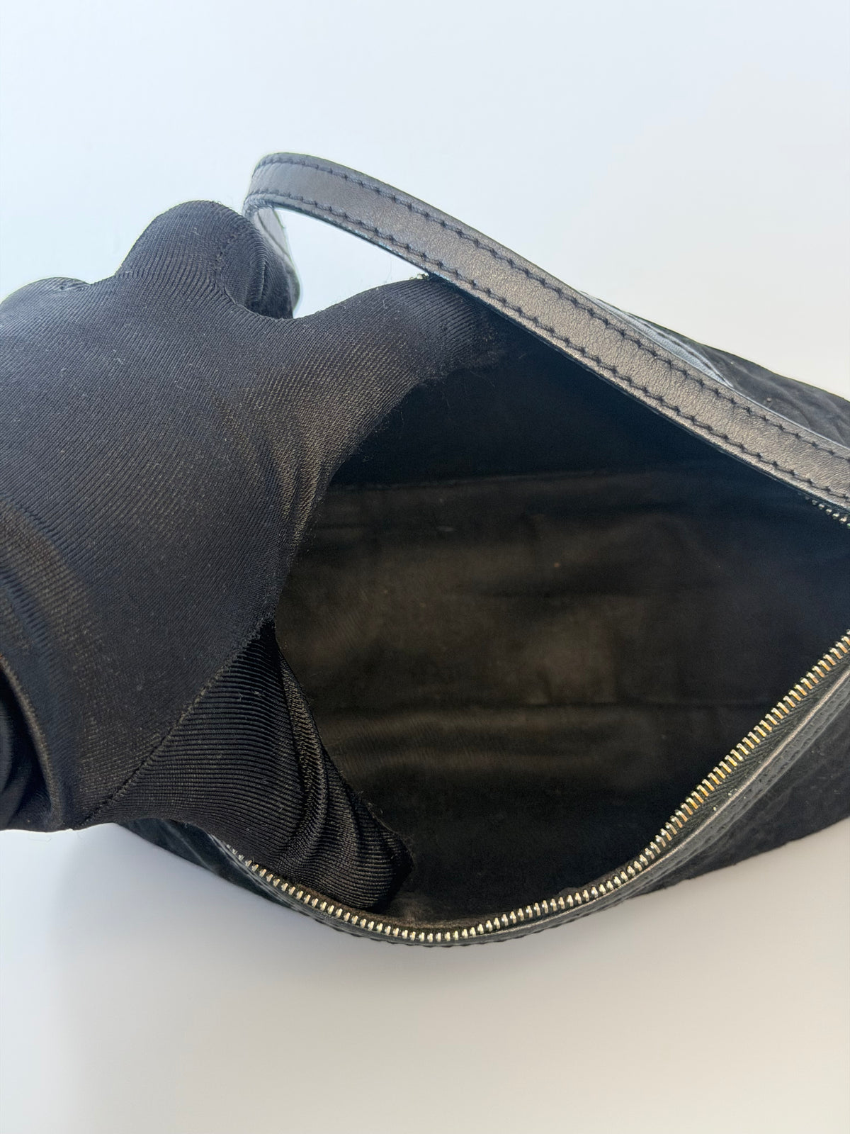 Celine Vintage C Macadam Suede Baguette Bag - Black