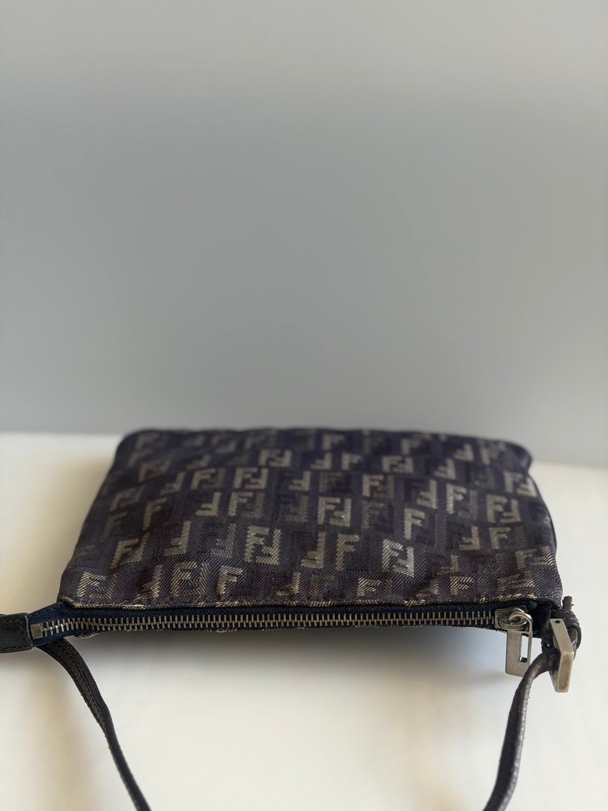 Fendi Navy Zucchino Denim Crossbody Bag