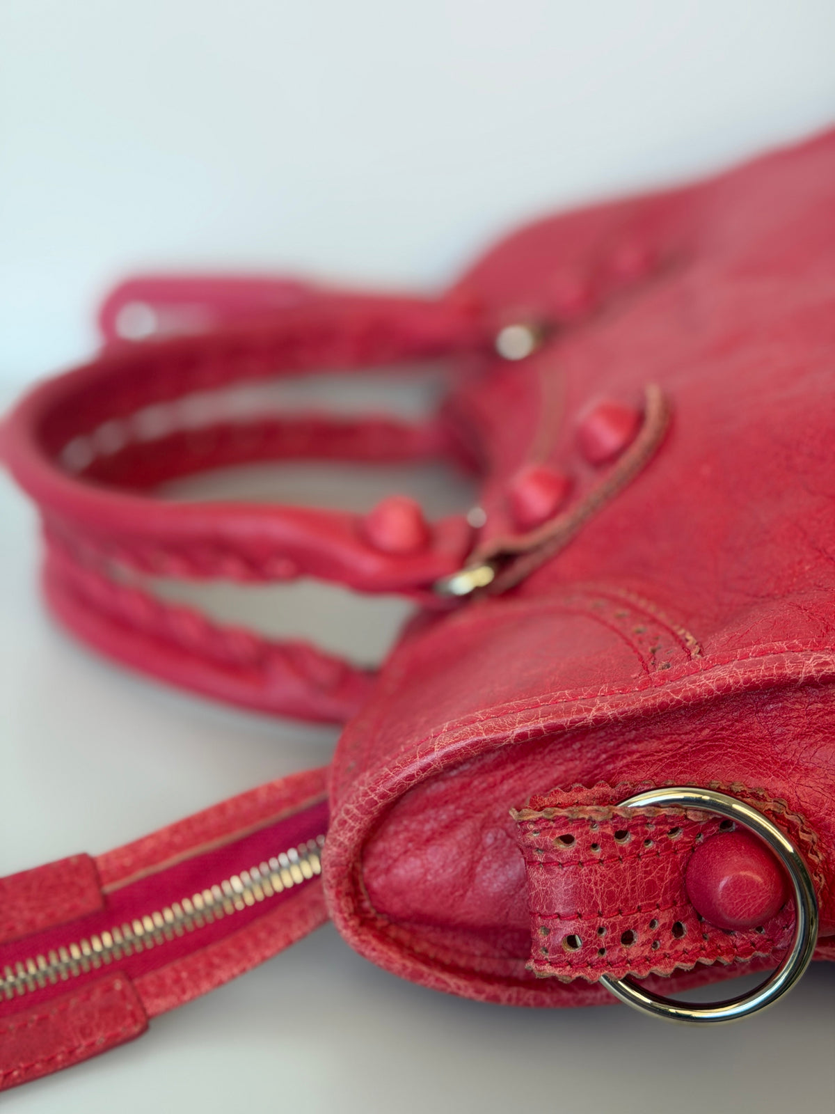Balenciaga Giant 12 Brogues Covered City Bag - Rose Thulian