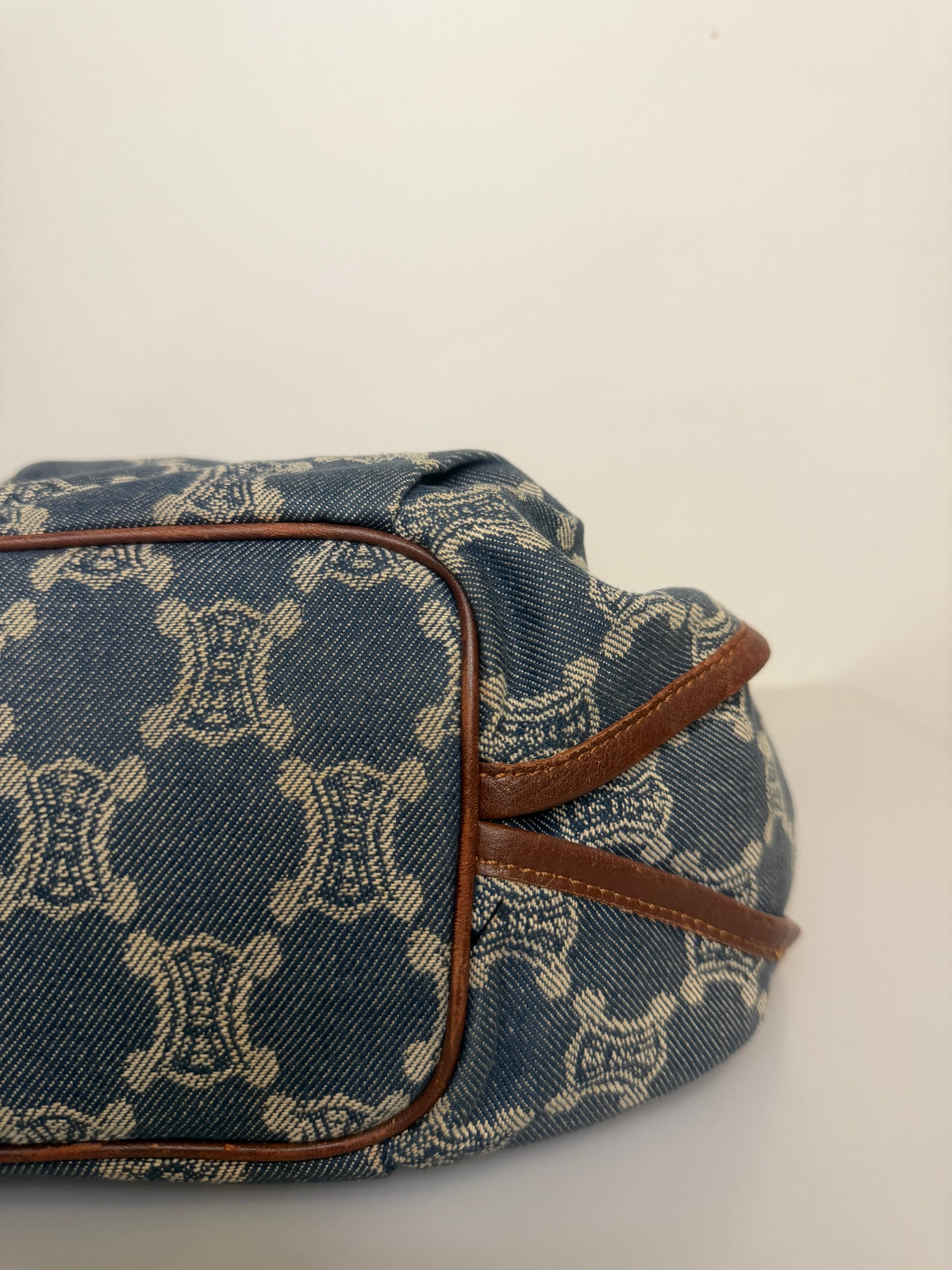 Vintage Celine Denim Macadam Bittersweet Hobo Bag