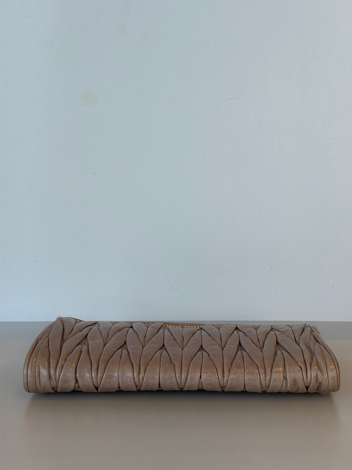 Miu Miu Pink Calfskin Matelasse Clutch
