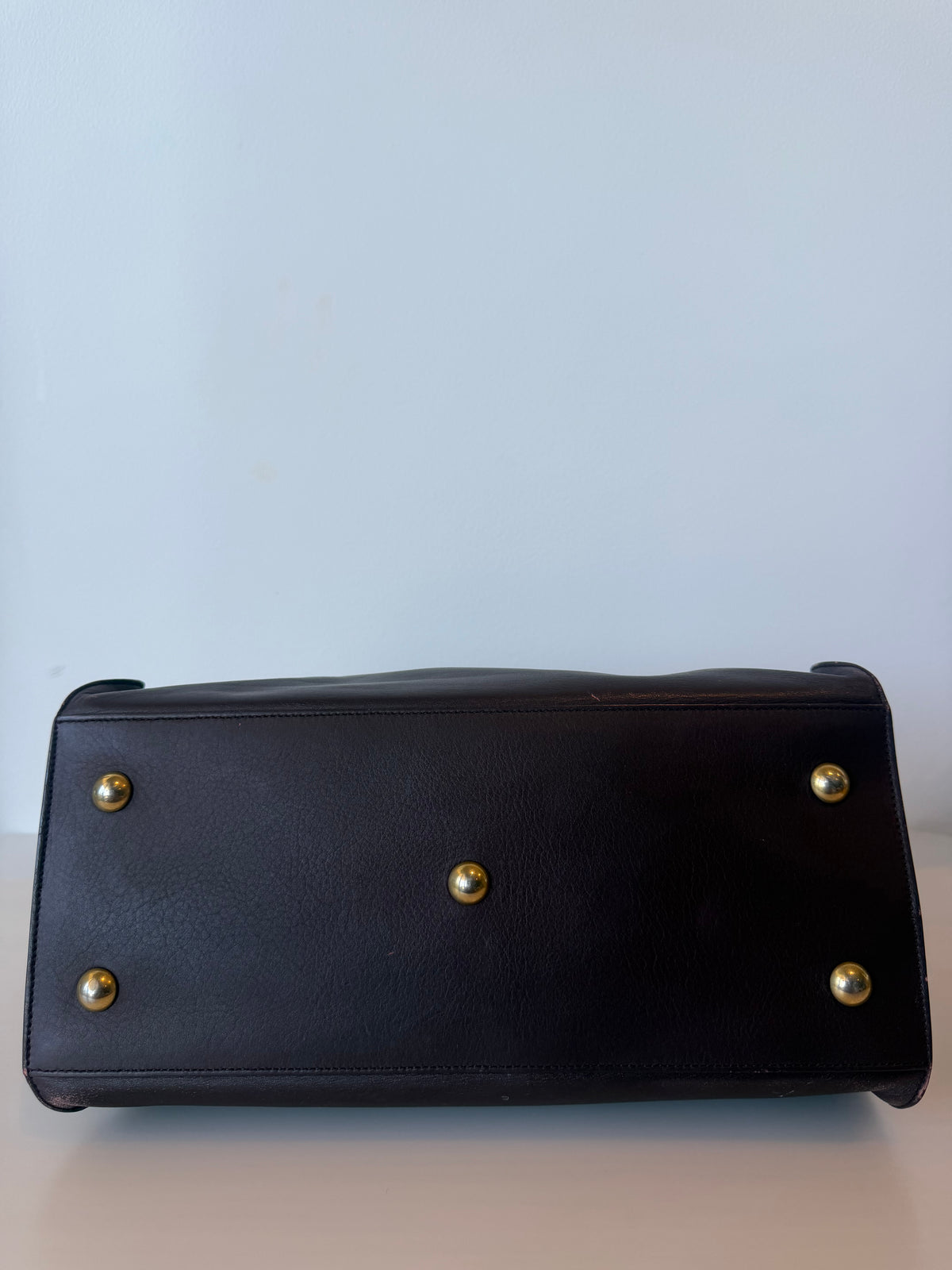 Saint Laurent Burgundy Calfskin Cabas Chyc Handbag