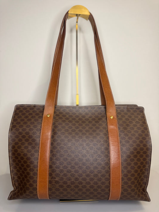 Celine Macadam Vintage Tote - Brown