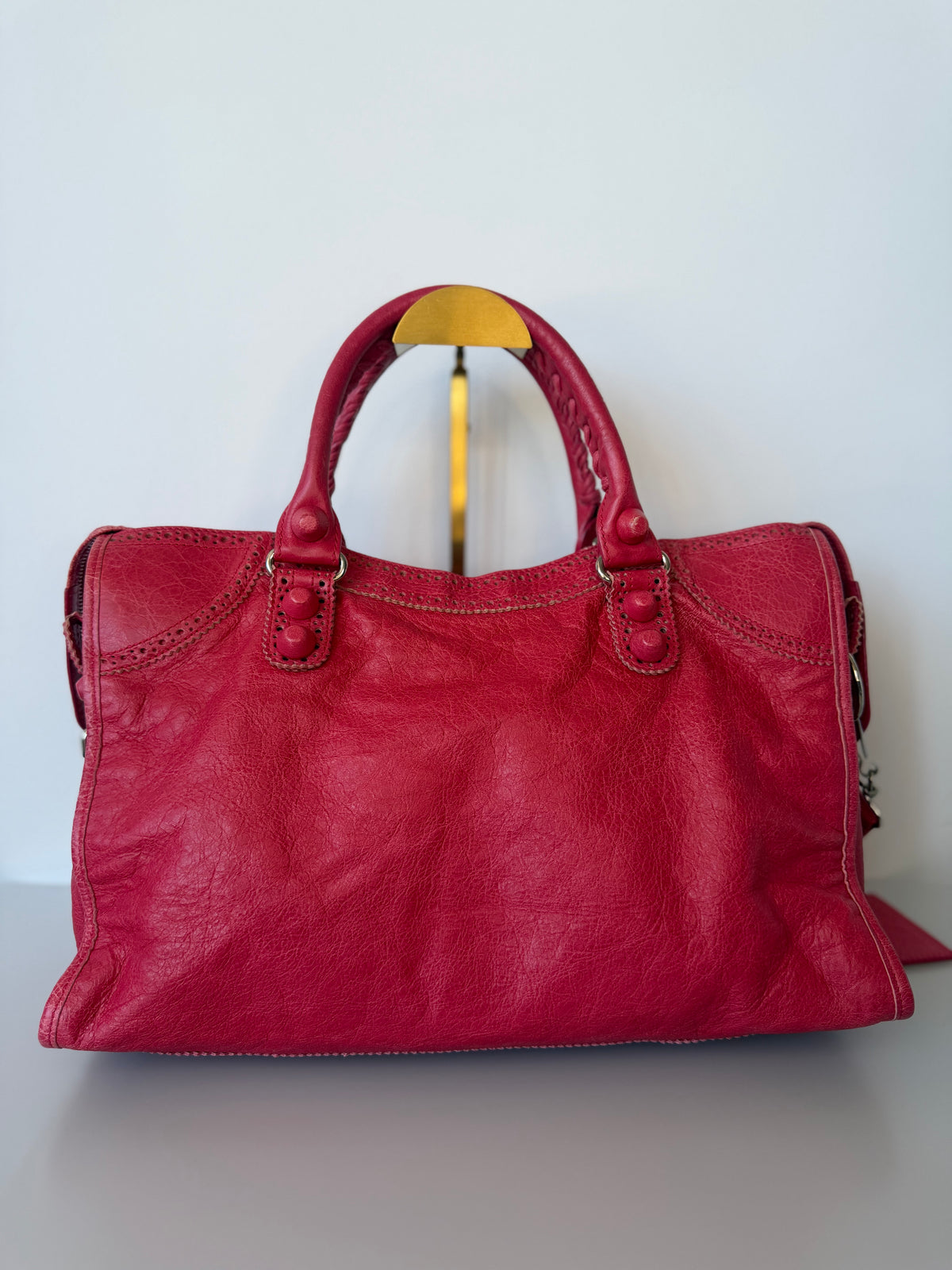 Balenciaga Giant 12 Brogues Covered City Bag - Rose Thulian