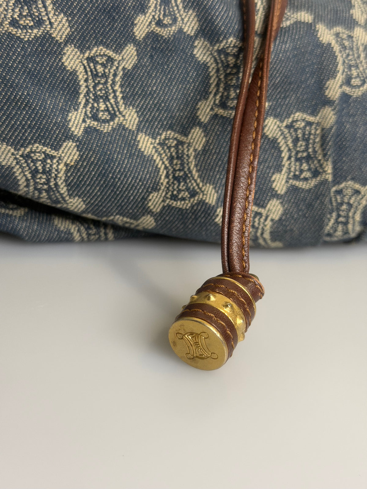 Vintage Celine Denim Macadam Bittersweet Hobo Bag