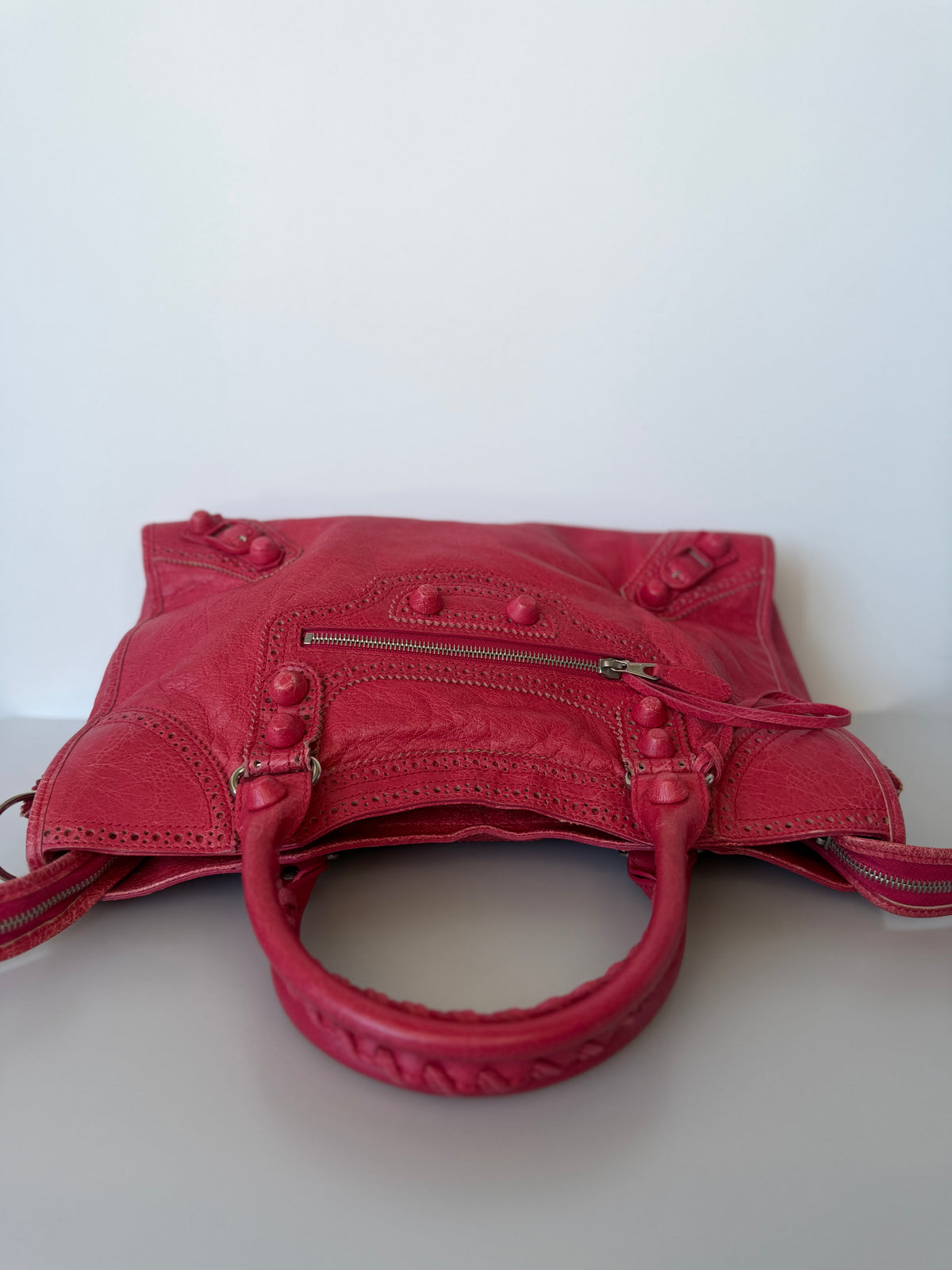 Balenciaga Giant 12 Brogues Covered City Bag - Rose Thulian