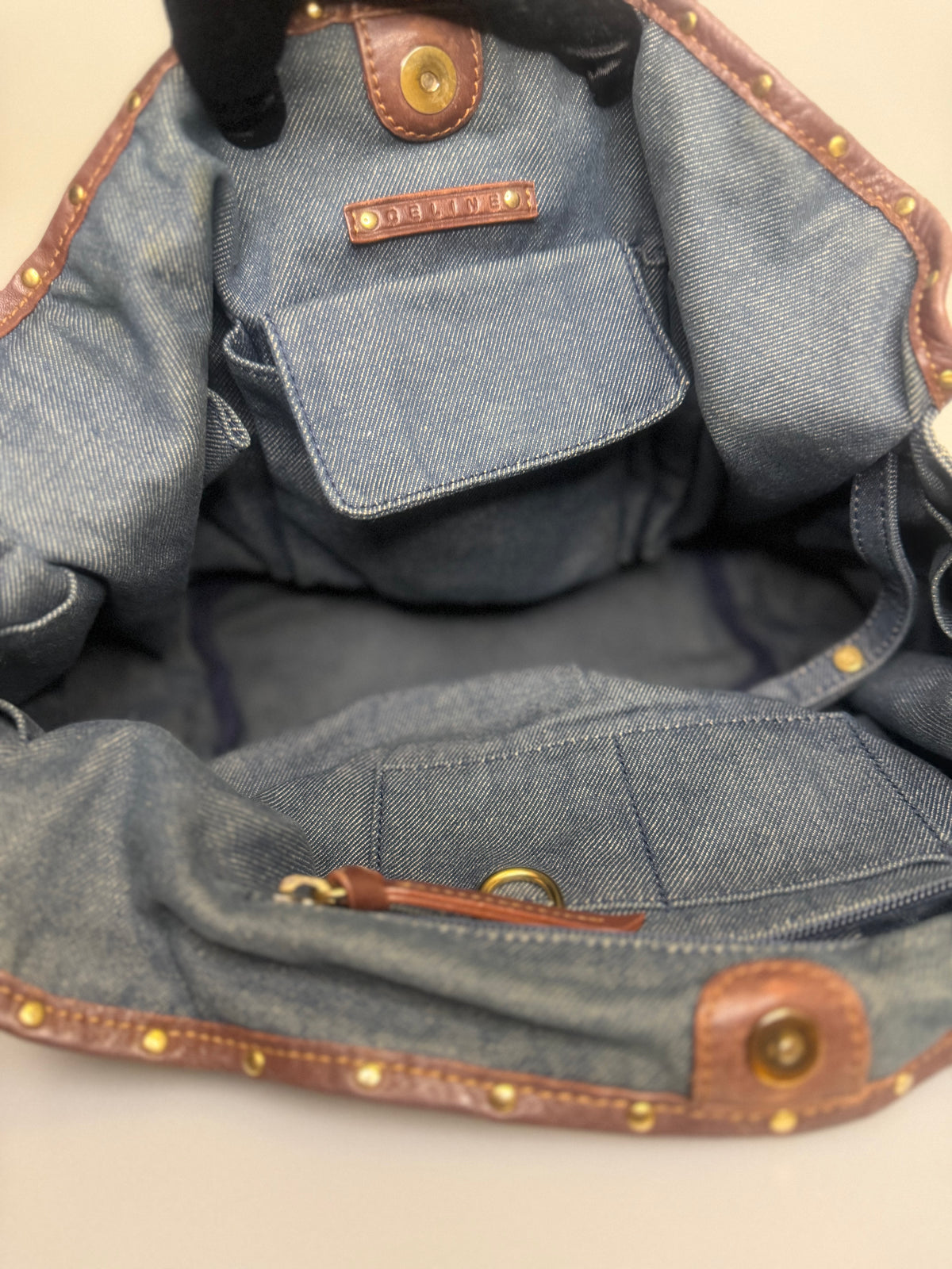 Vintage Celine Denim Macadam Bittersweet Hobo Bag