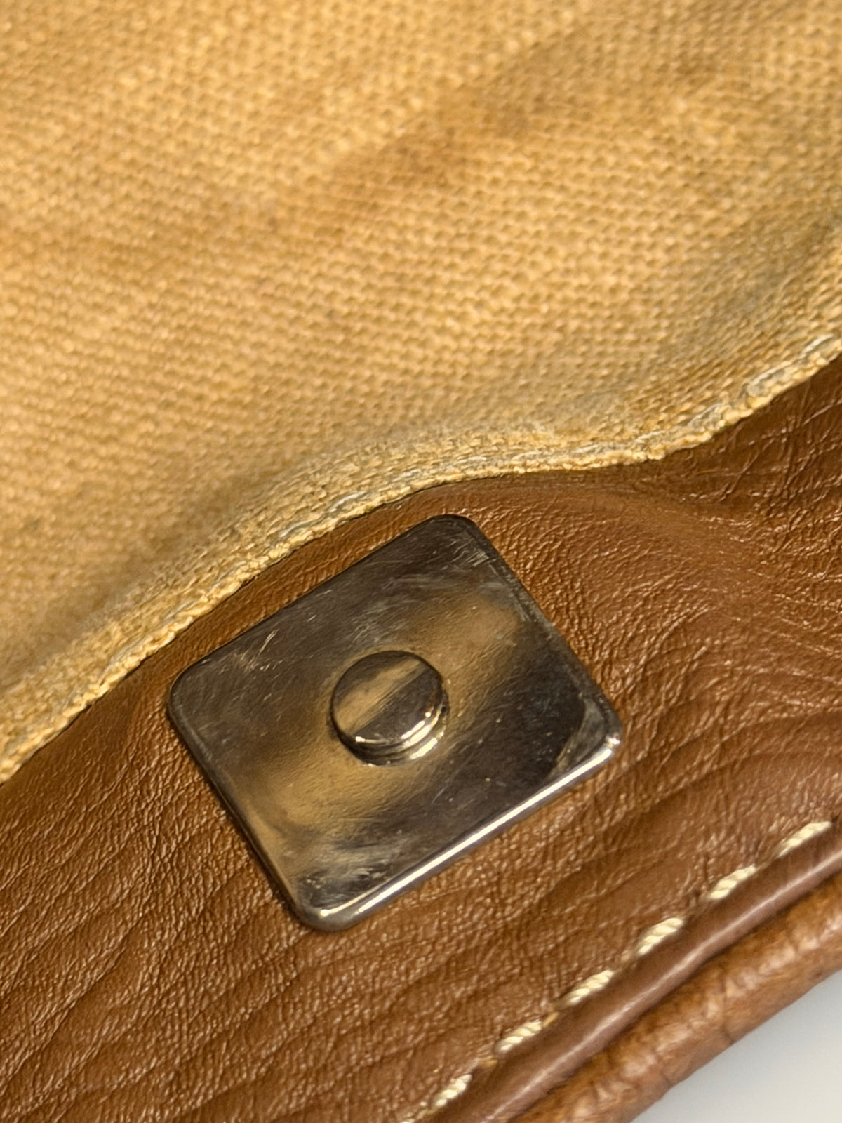 Archival Vintage Fendi Selleria Logo Canvas and Leather Buckle Hobo Bag by Karl Lagerfeld