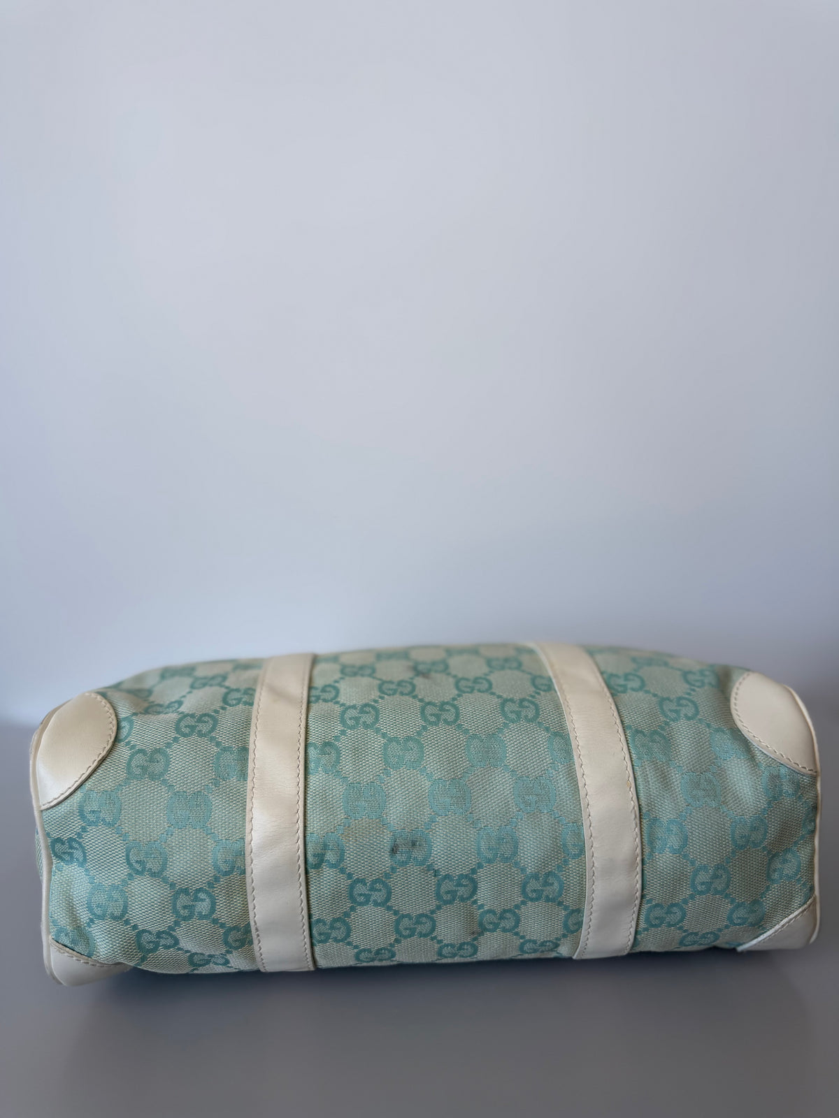 Gucci 2001 GG Canvas Boston Shoulder Bag - Baby Blue