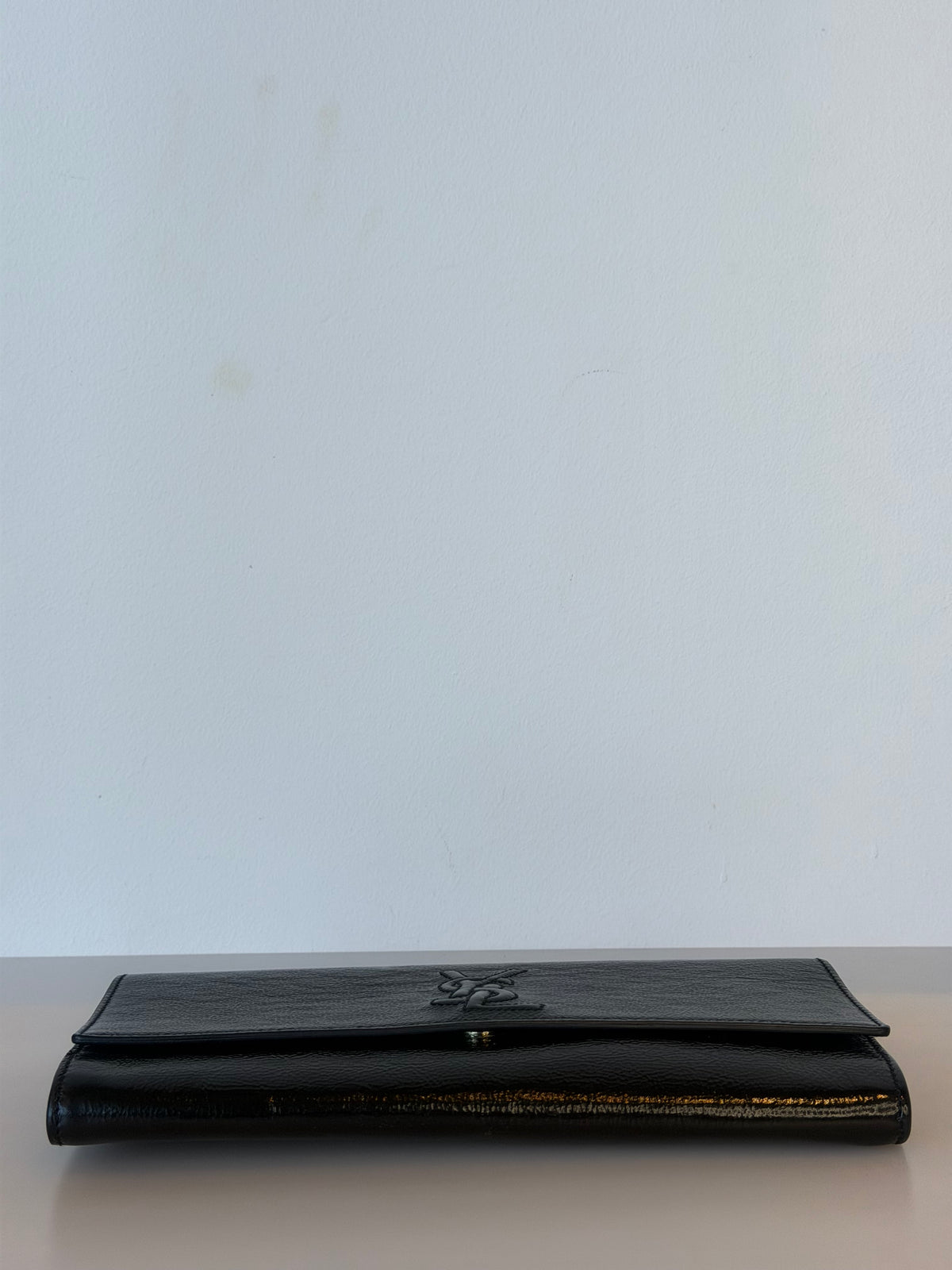 YSL Black Patent Leather Belle De Jour Clutch