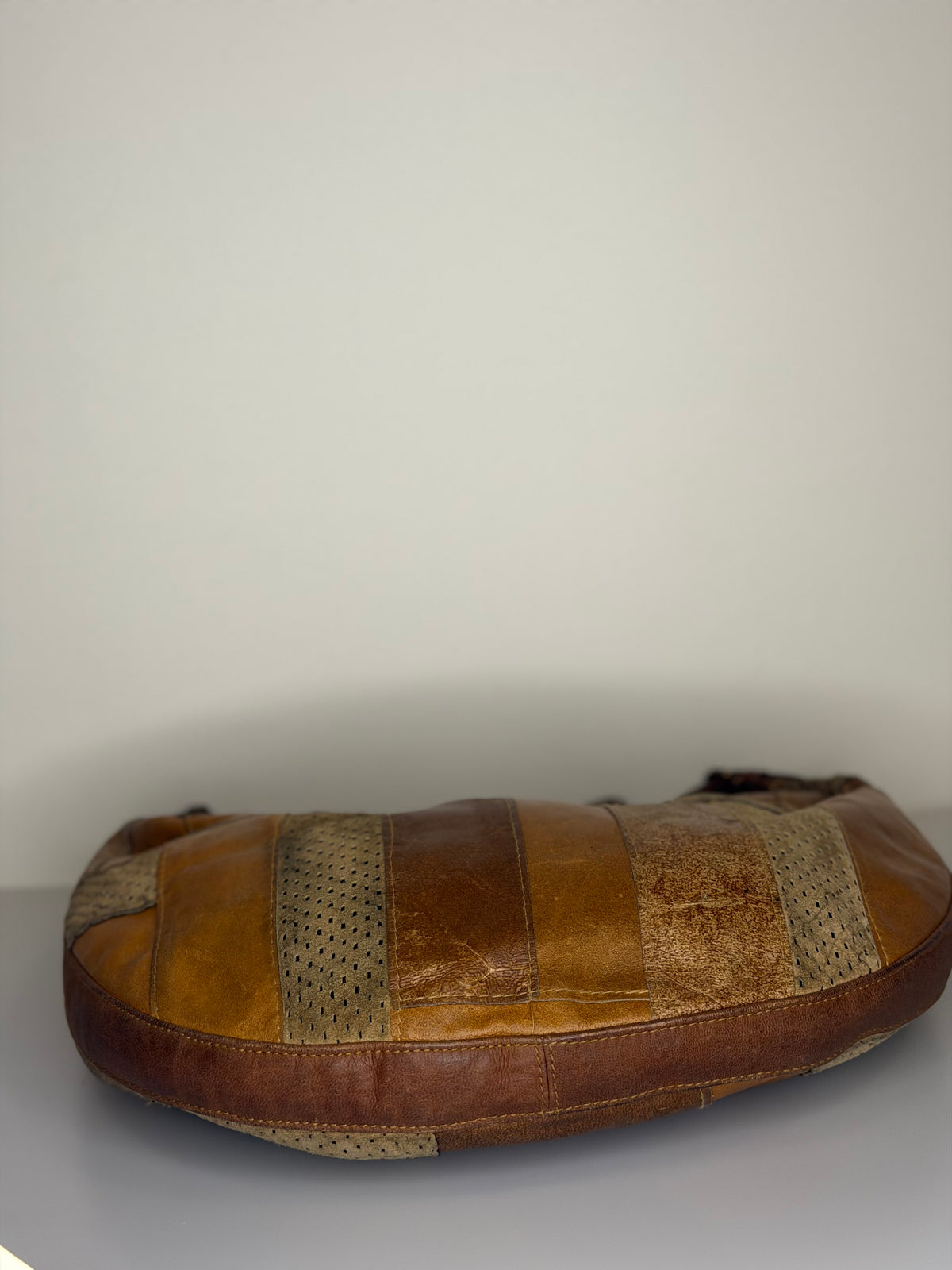 Rare Vintage Christian Dior Leather and Suede Patchwork Hobo Bag - 2002 Collection