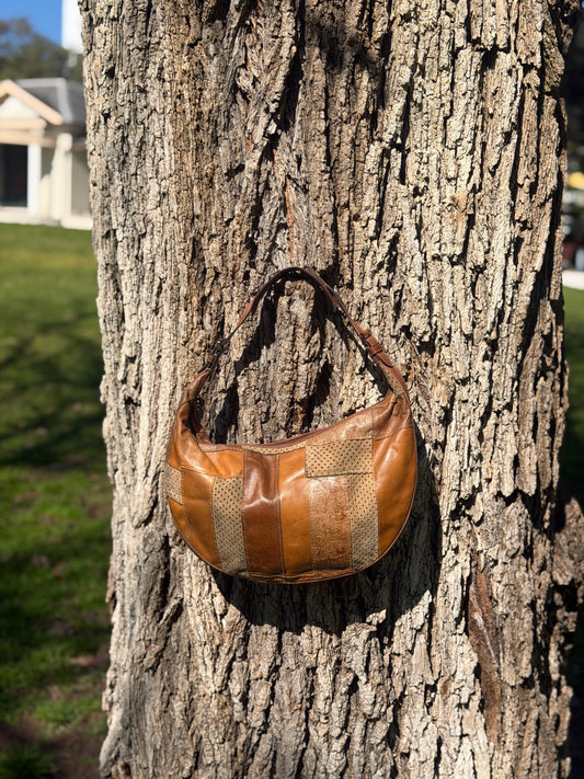 Rare Vintage Christian Dior Leather and Suede Patchwork Hobo Bag - 2002 Collection