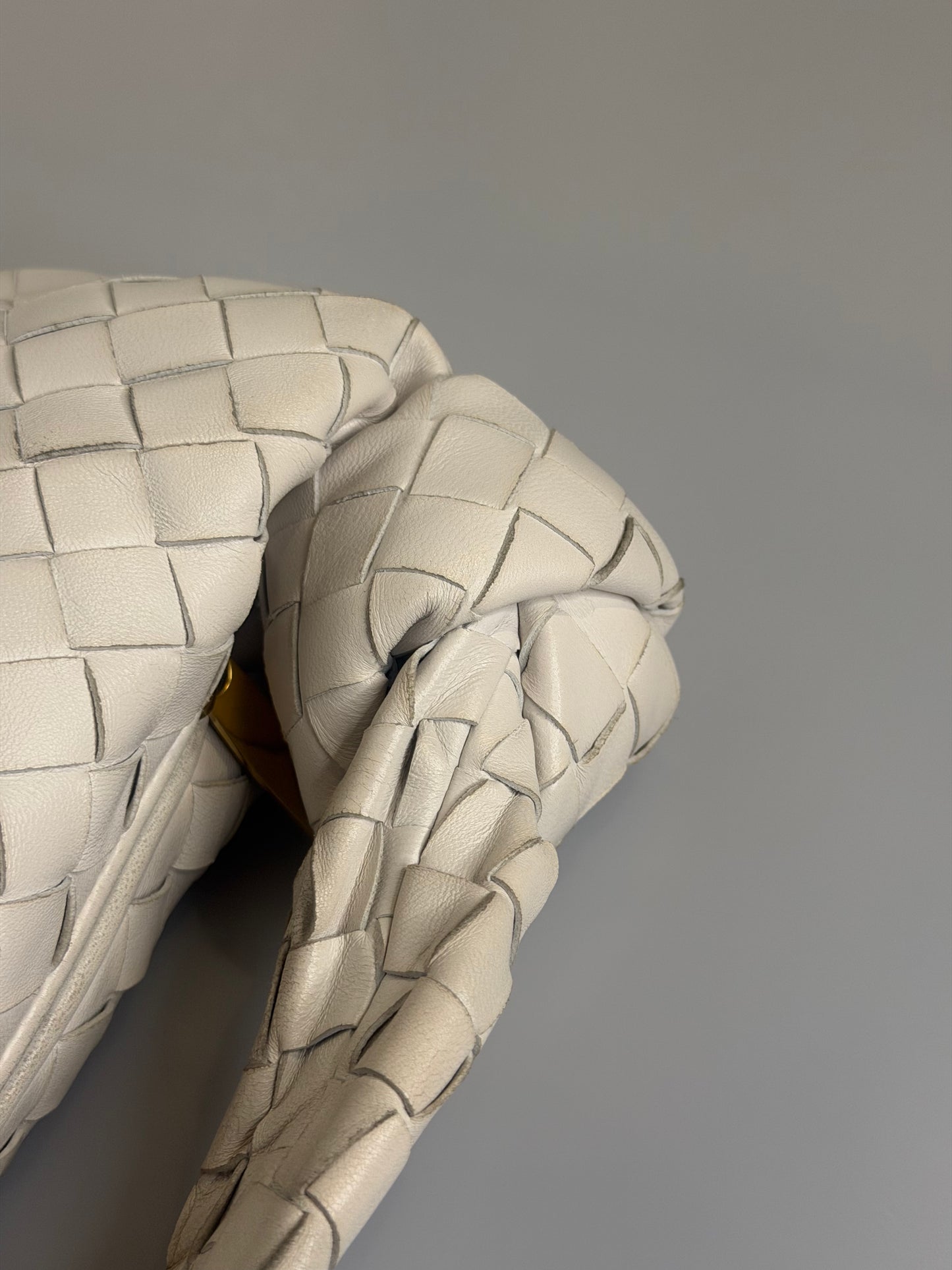 Bottega Veneta Mini Jodie Intrecciato Bag — Chalk