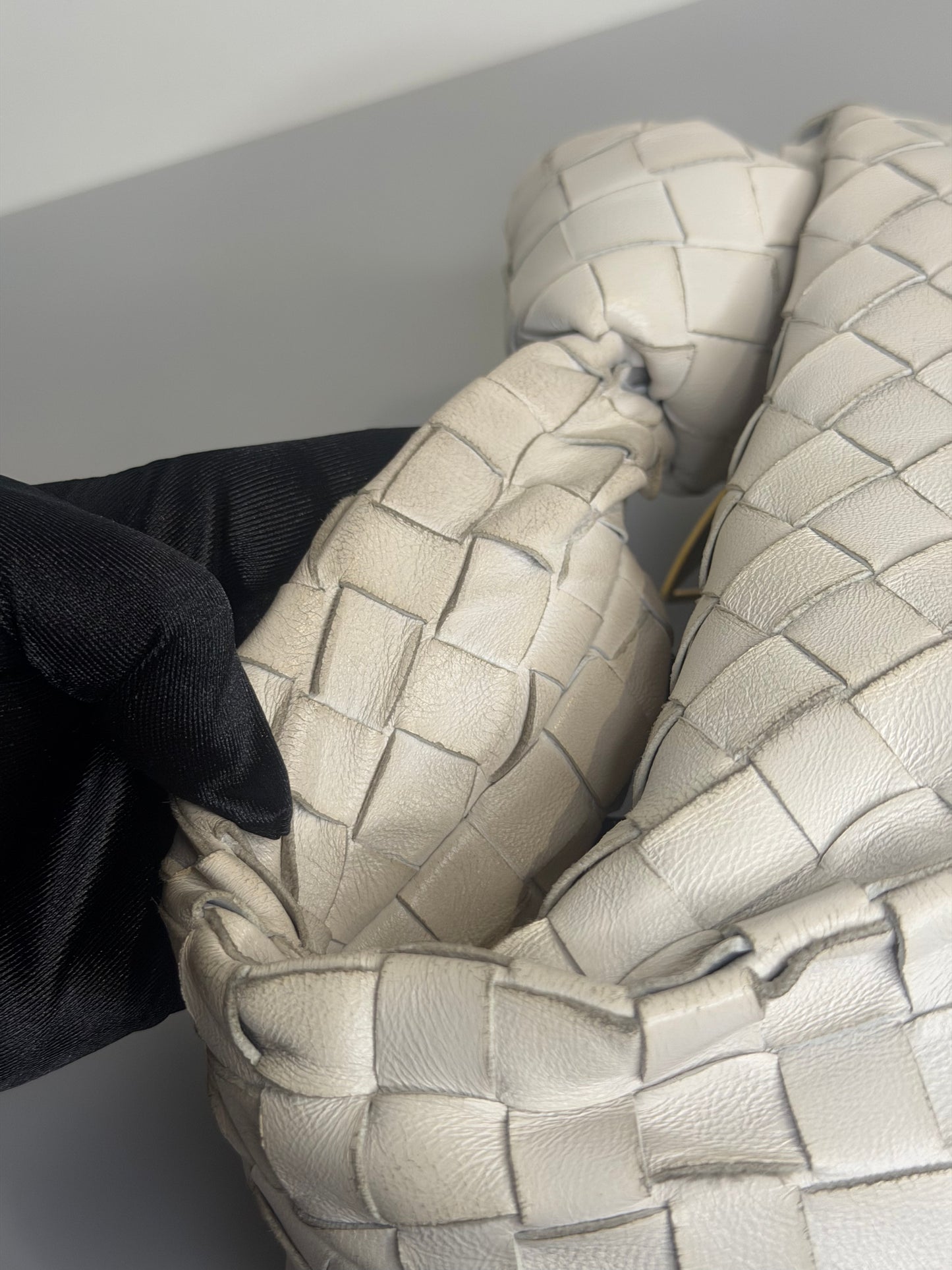Bottega Veneta Mini Jodie Intrecciato Bag — Chalk