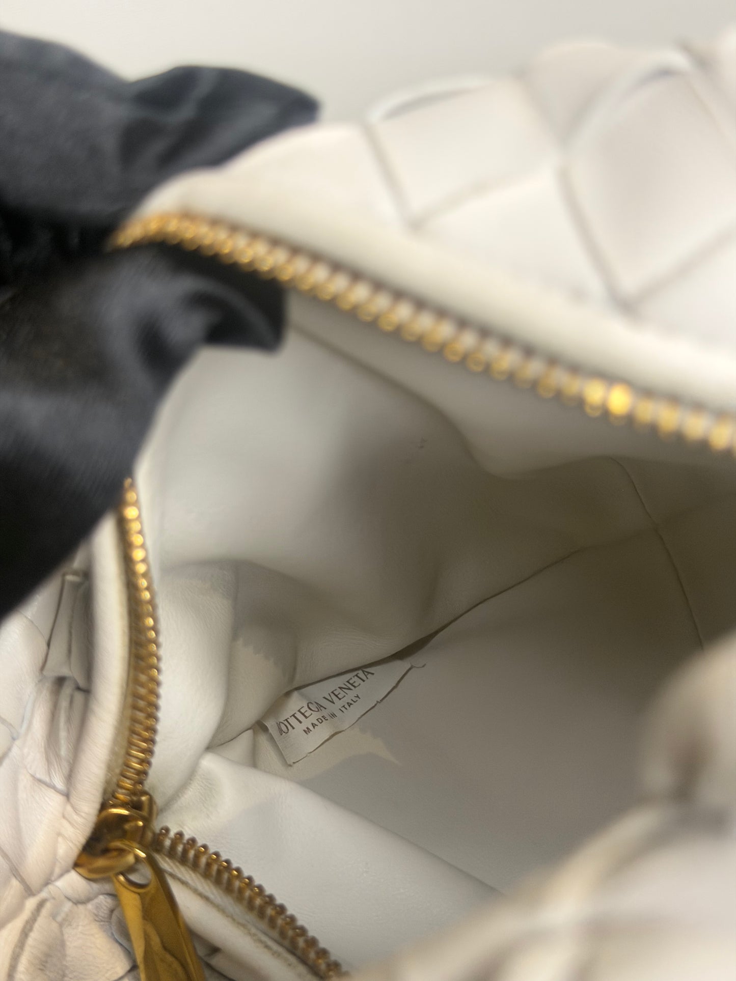Bottega Veneta Mini Jodie Intrecciato Bag — Chalk
